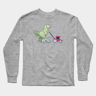 T-Rex Mowing the Grass Long Sleeve T-Shirt